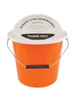 Charity donation bucket orange