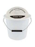 Charity donation bucket white
