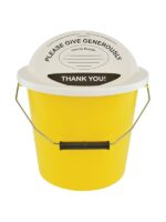 Charity collection bucket yellow
