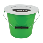 Charity donation bucket green