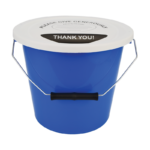 Charity collection bucket light blue