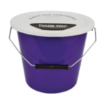 Charity collection bucket purple