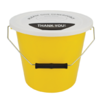 Charity collection bucket yellow